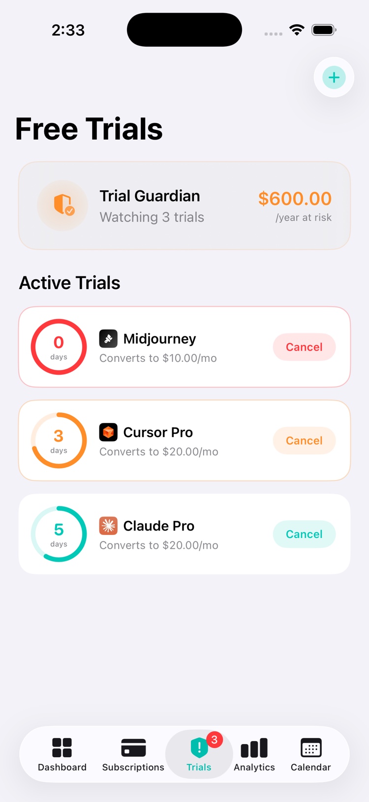 Free Trial Tracking